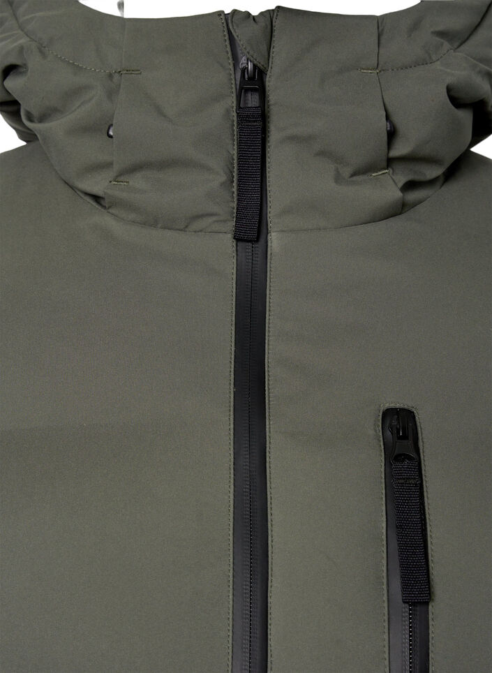 Puffer coat with hood and pockets, Green, Packshot image number 2