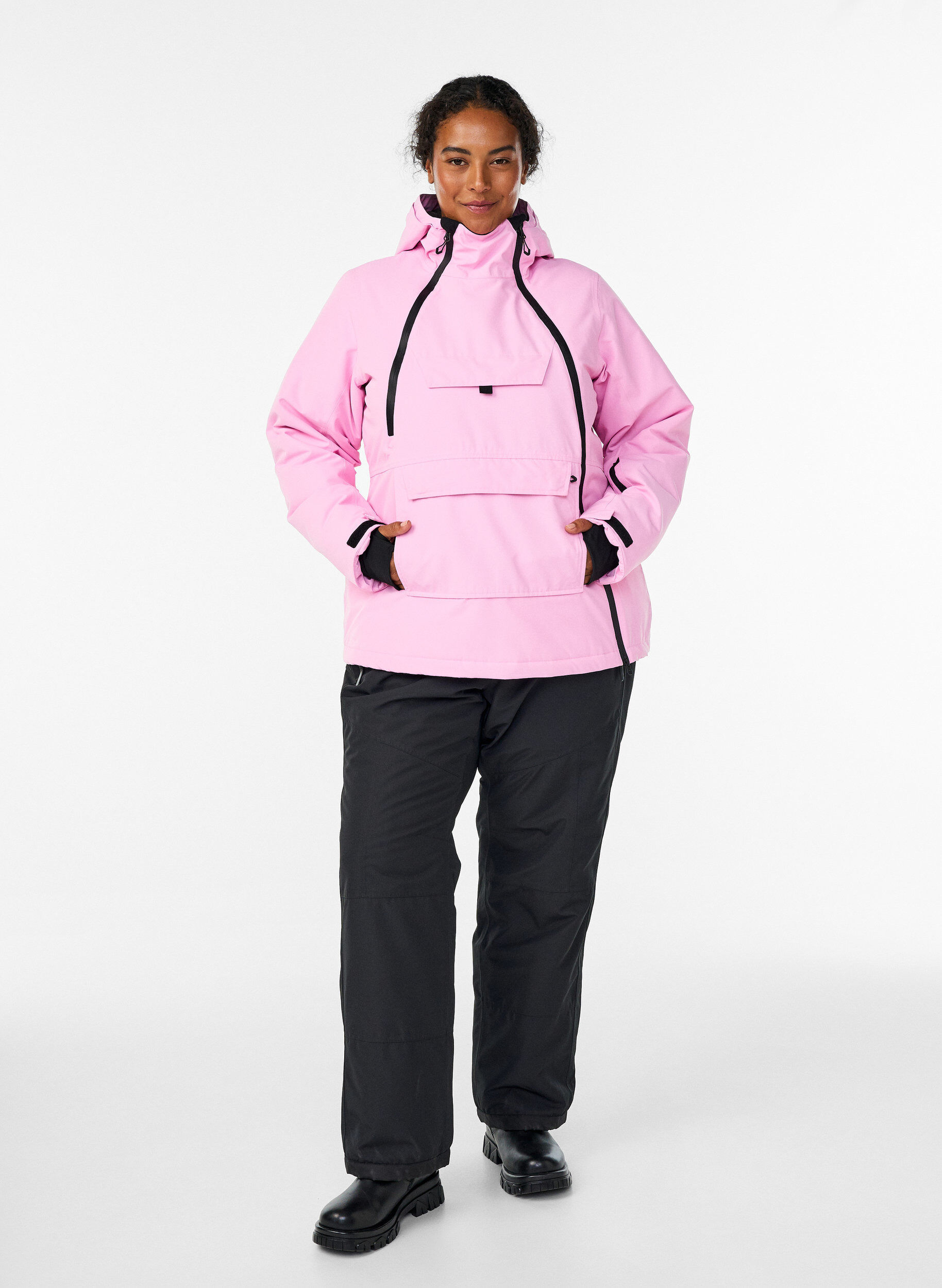 ZizzifashionFunctional ski anorak with hood, Pink, Model image number 1