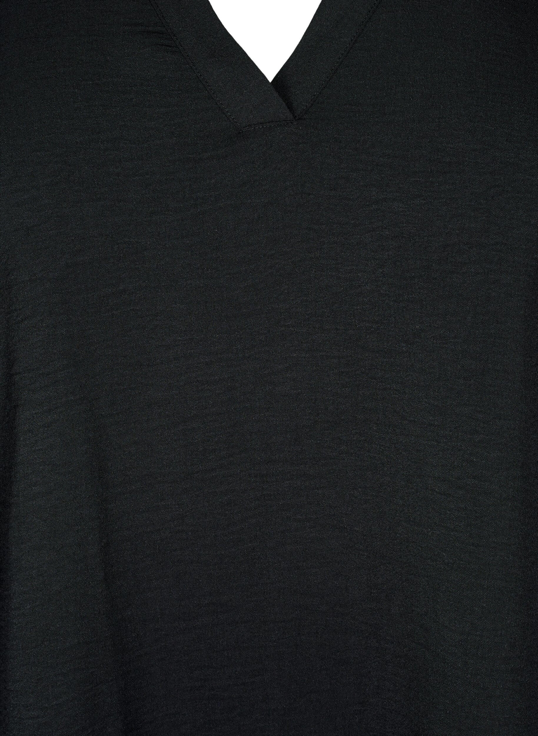 ZizzifashionBlouse with 3/4 sleeves, Black, Packshot image number 2