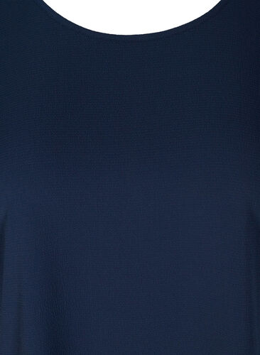 Blouse with short sleeves and a round neckline, Navy Blazer, Packshot image number 2
