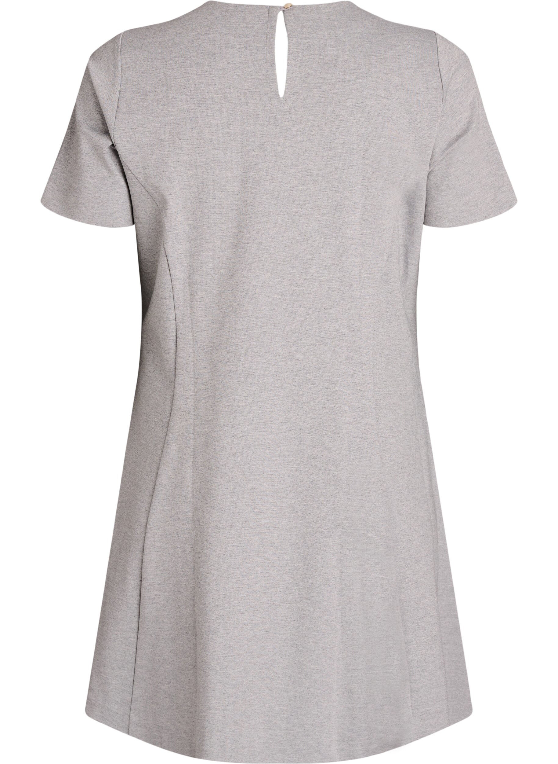 Zizzifashion Short A-line jersey dress, Grey, Packshot image number 1