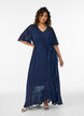 Chiffon maxi dress with a V-neck and ruffle hem, Blue, Model image number 0