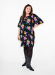 Dress with short puff sleeves and floral print, Black w. flower AOP, Model image number 2