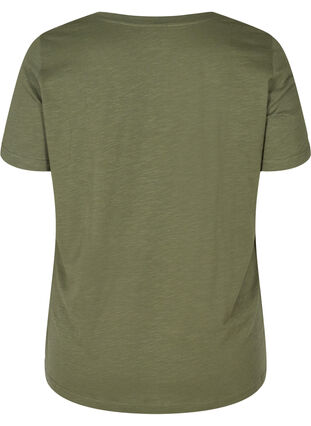 T-shirt with print made of organic cotton, Thyme Melange, Packshot image number 1