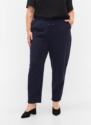 Trousers with pockets and elasticated waist, Night Sky, Model image number 2