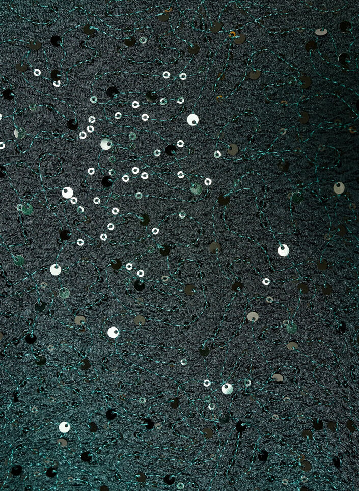 Sequin blouse with balloon sleeves, Green, Packshot image number 2