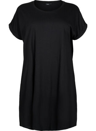 2-pack cotton dress with short sleeves, Shocking Pink/Black, Packshot image number 3