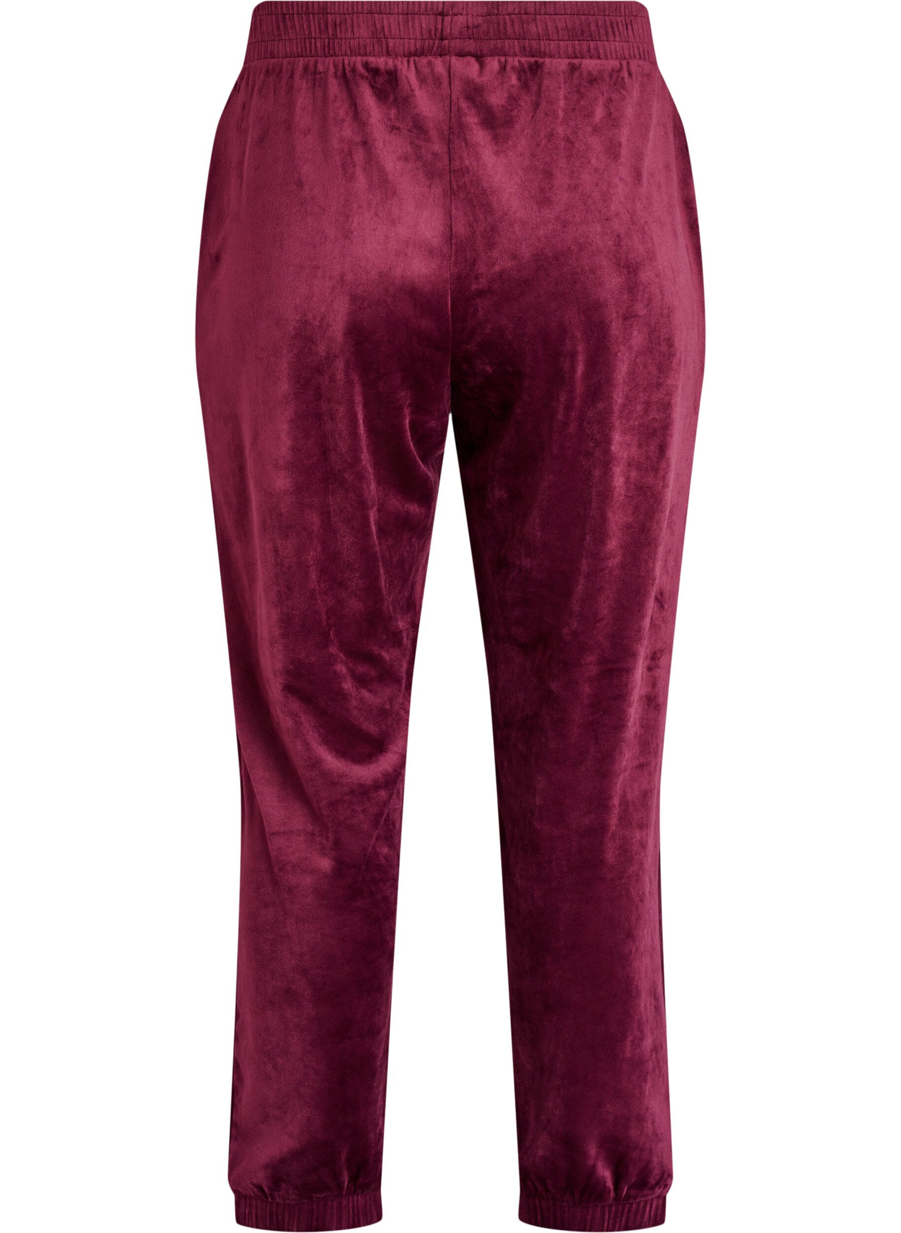 ZizzifashionLoose velvet trousers, Red, Packshot image number 1