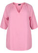 3/4 sleeve tunic in cotton, Rosebloom, Packshot image number 0