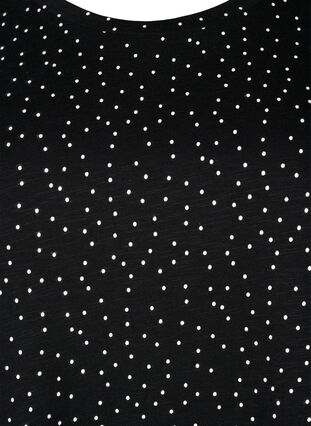 Organic cotton T-shirt with dots	, Black w. White Dot, Packshot image number 2