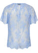Short-sleeved lace blouse with tie-fastening, Purple, Packshot image number 1