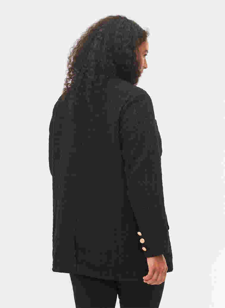Boucle jacket with pockets, Black, Model image number 1