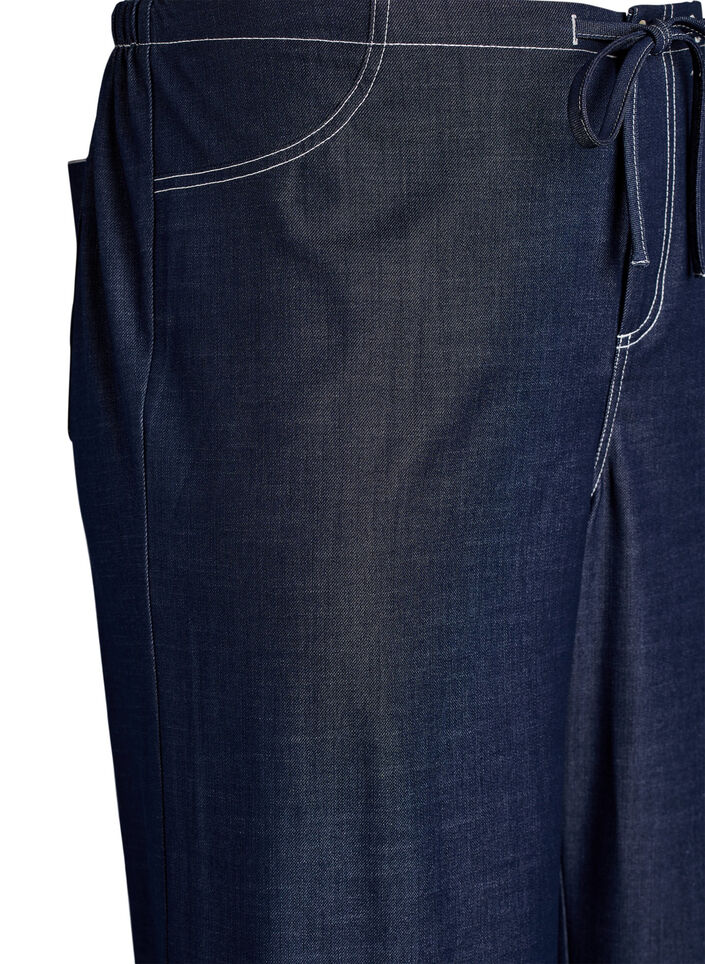 Denim-look trousers with contrast stitching, Blue, Packshot image number 2