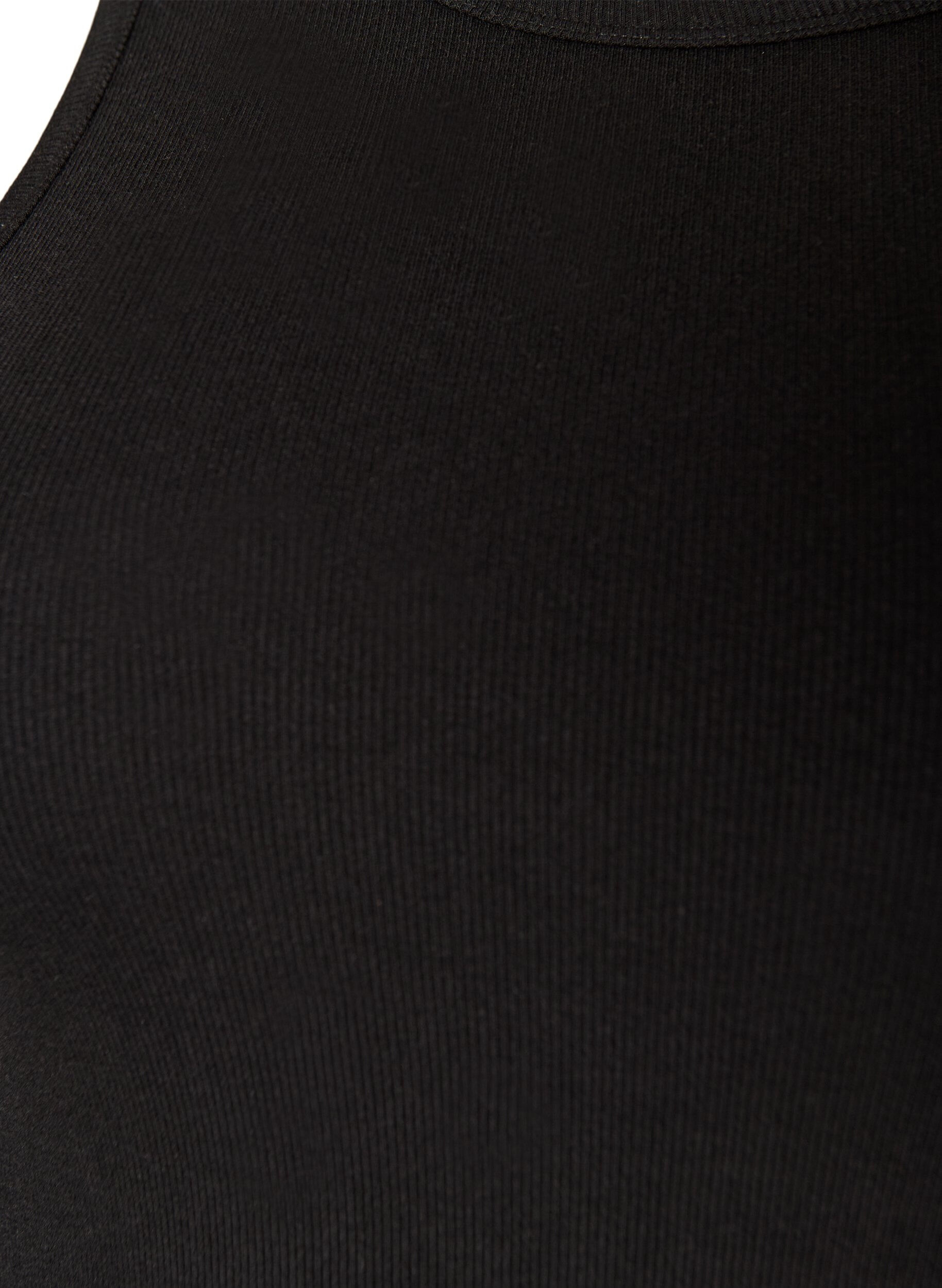 ZizzifashionCotton ribbed top with high neck, Black, Packshot image number 2