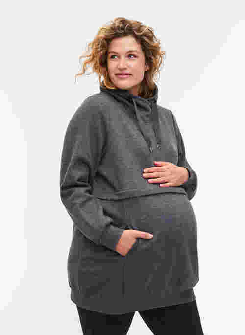 Maternity sweatshirt with breastfeeding function