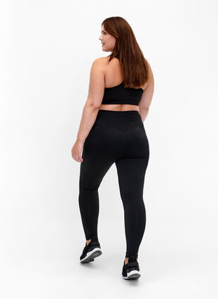 Workout tights with fleece lining, Black, Model image number 1