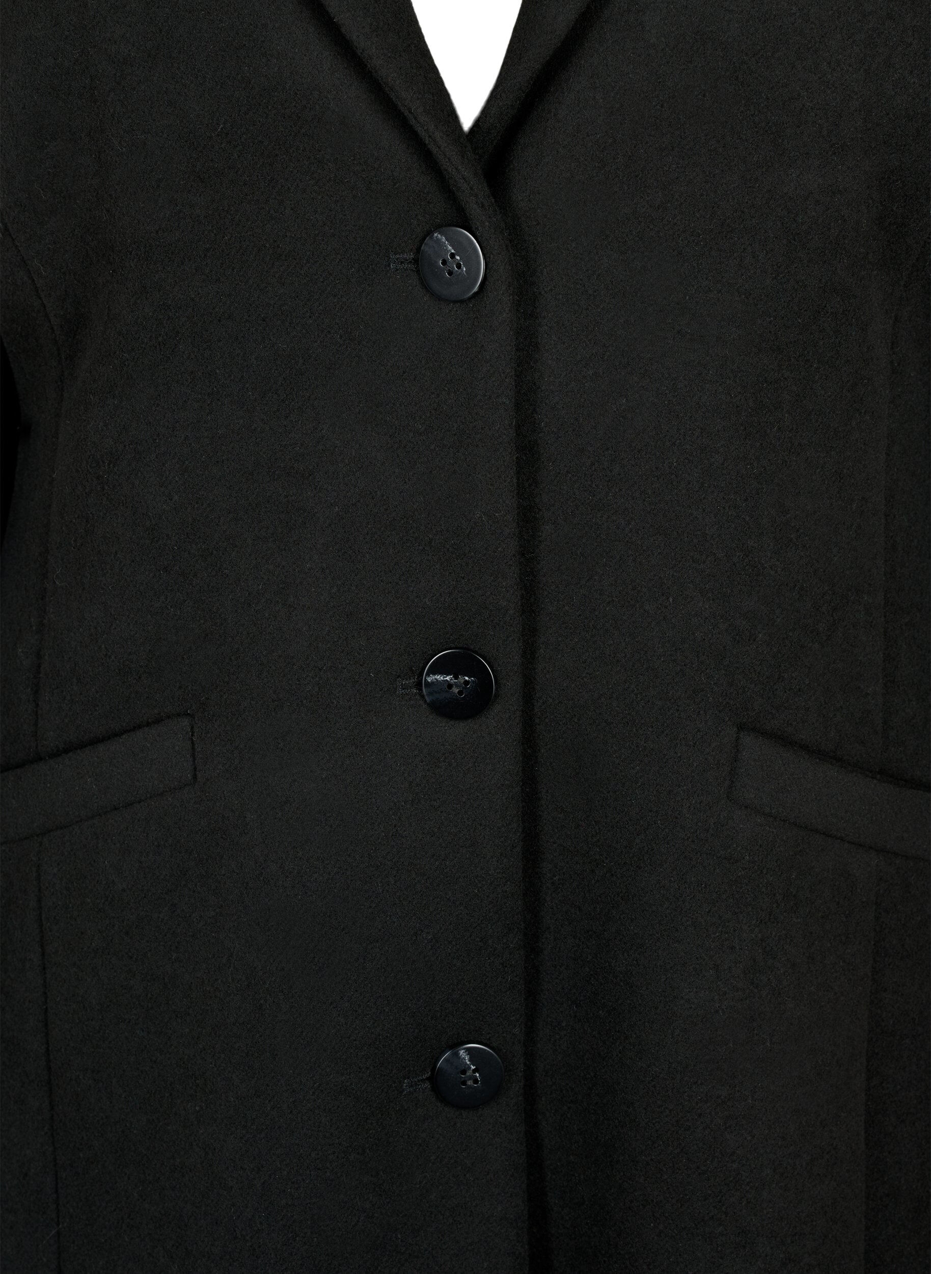 Zizzifashion Coat with buttons and pockets, Black, Packshot image number 2