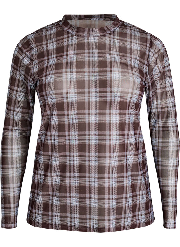Mesh blouse with dots, 9995, Packshot image number 0