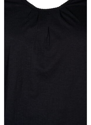 Cotton blouse with 3/4 sleeves, Black, Packshot image number 2