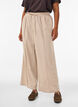 Corduroy trousers with wide legs and a high waist, Beige, Model image number 2