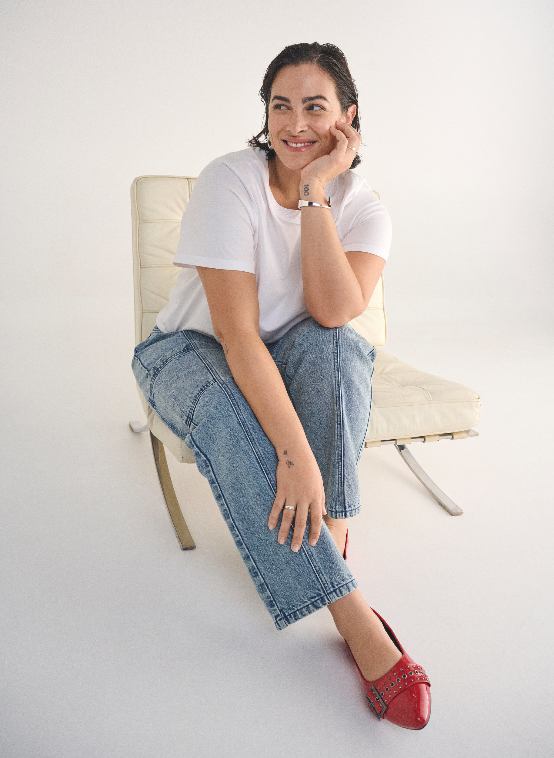 Zizzifashion High-waisted cargo jeans, Light Blue, Image image number 0