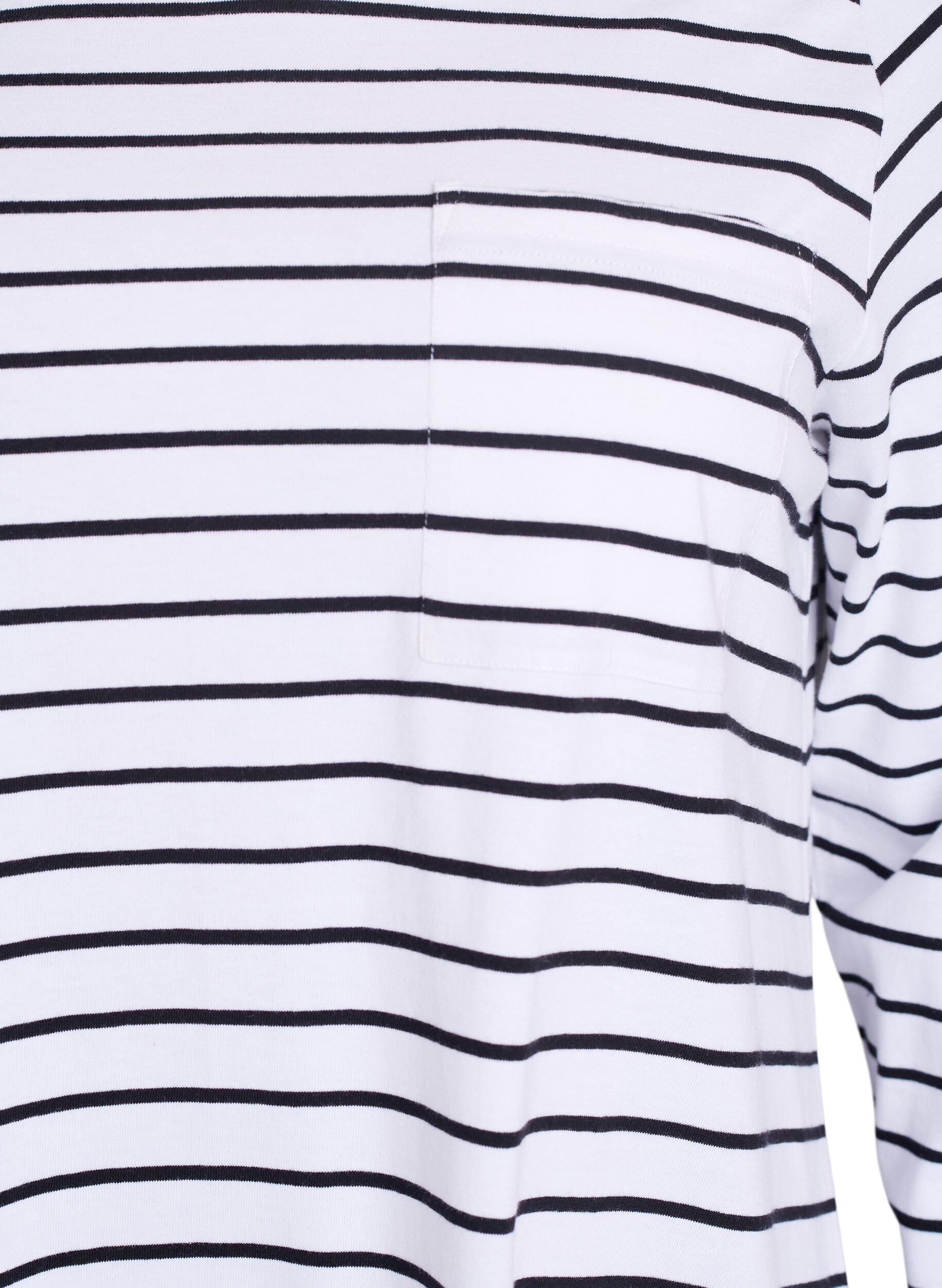 Zizzifashion Striped nightdress in organic cotton, White, Packshot image number 2