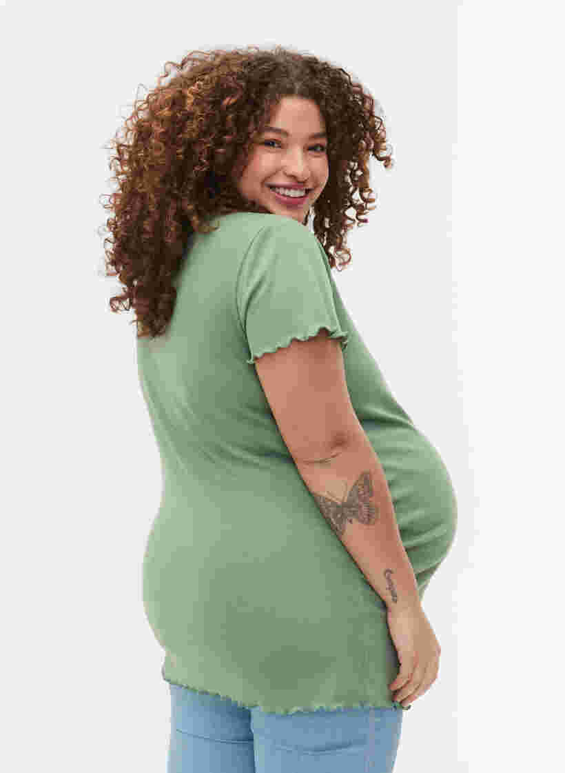 Maternity t-shirt in rib, Green Bay, Model image number 1