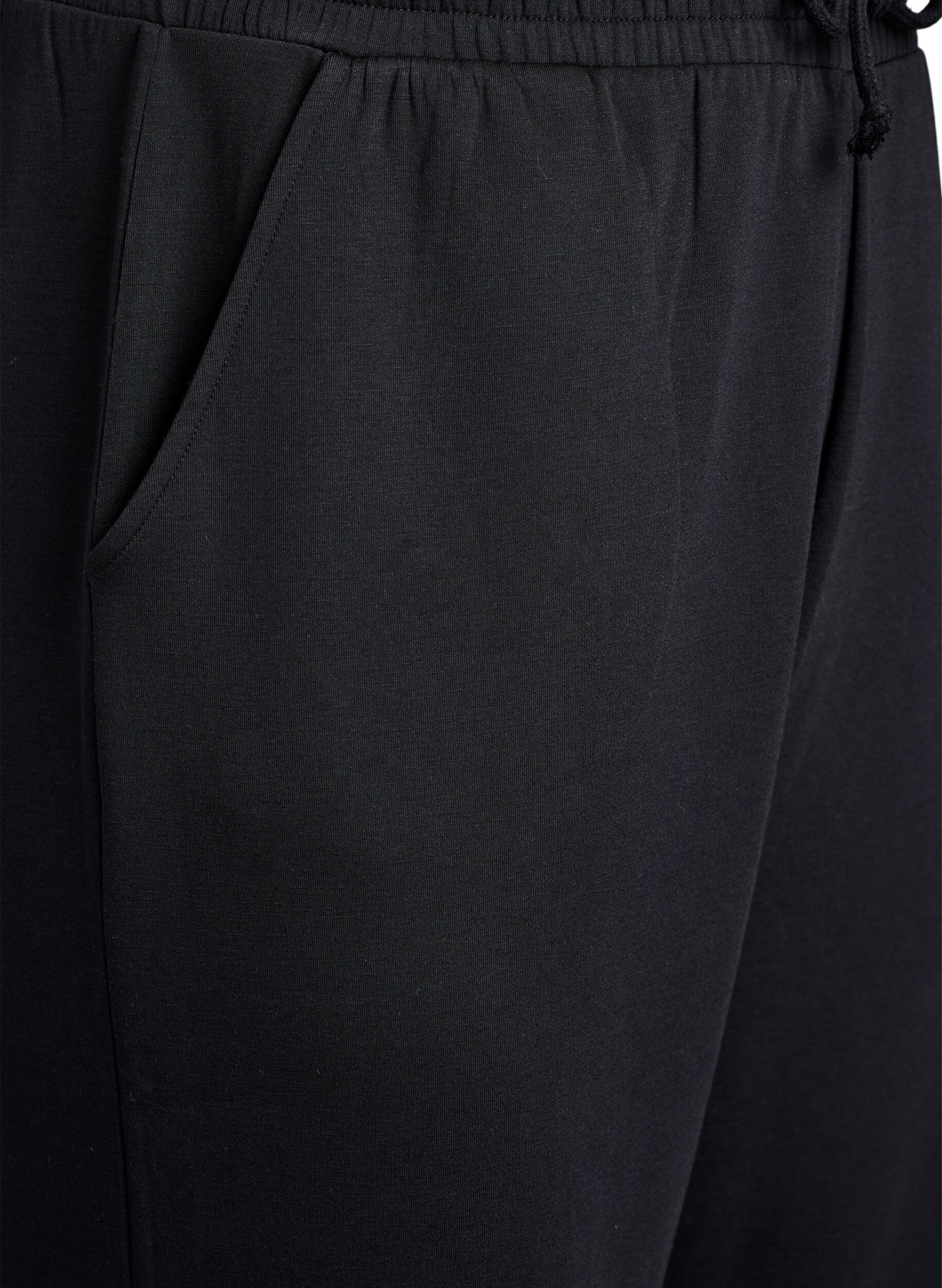 Zizzifashion Loose trousers in modal mix, Black, Packshot image number 2