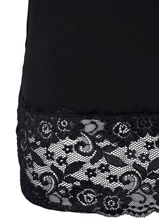 3/4-sleeved cotton blouse with lace, Black, Packshot image number 3