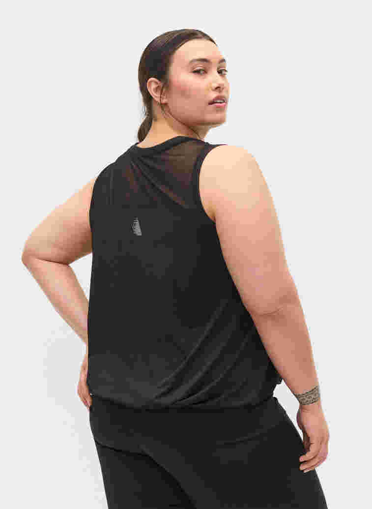 Workout top with elasticated bottom, Black, Model image number 1