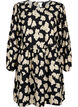 Long-sleeved dress with print and bows, Black, Packshot image number 0