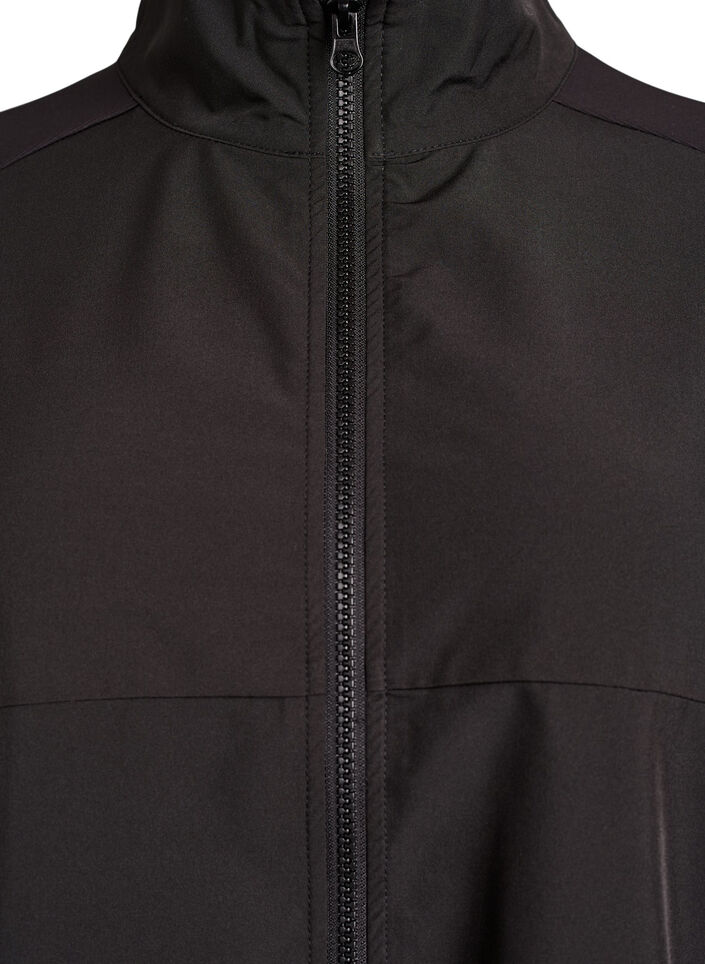 Sporty lightweight jacket with a high neck and pockets, Black, Packshot image number 2