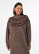 Knitted dress with jacquard pattern, Brown, Model image number 3