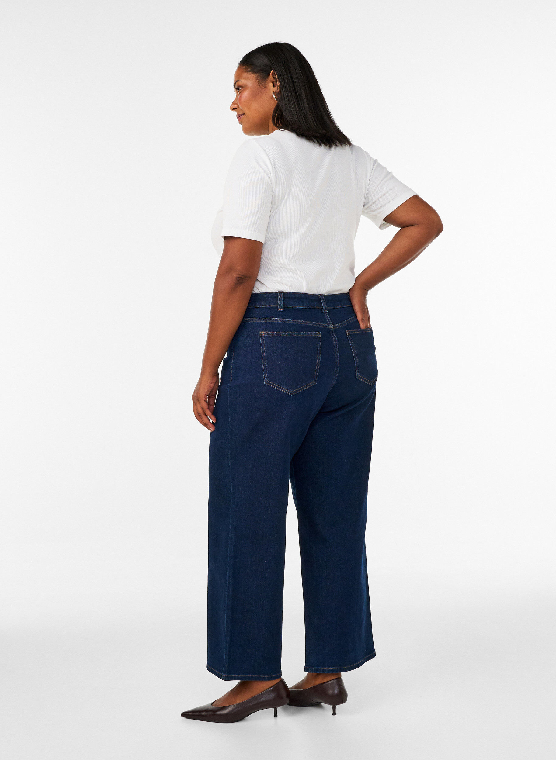 ZizzifashionMyra jeans with high waist and wide fit, Blue, Model image number 1