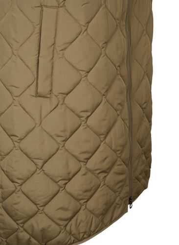 Long quilted vest with zipper and pockets, Bungee Cord , Packshot image number 3