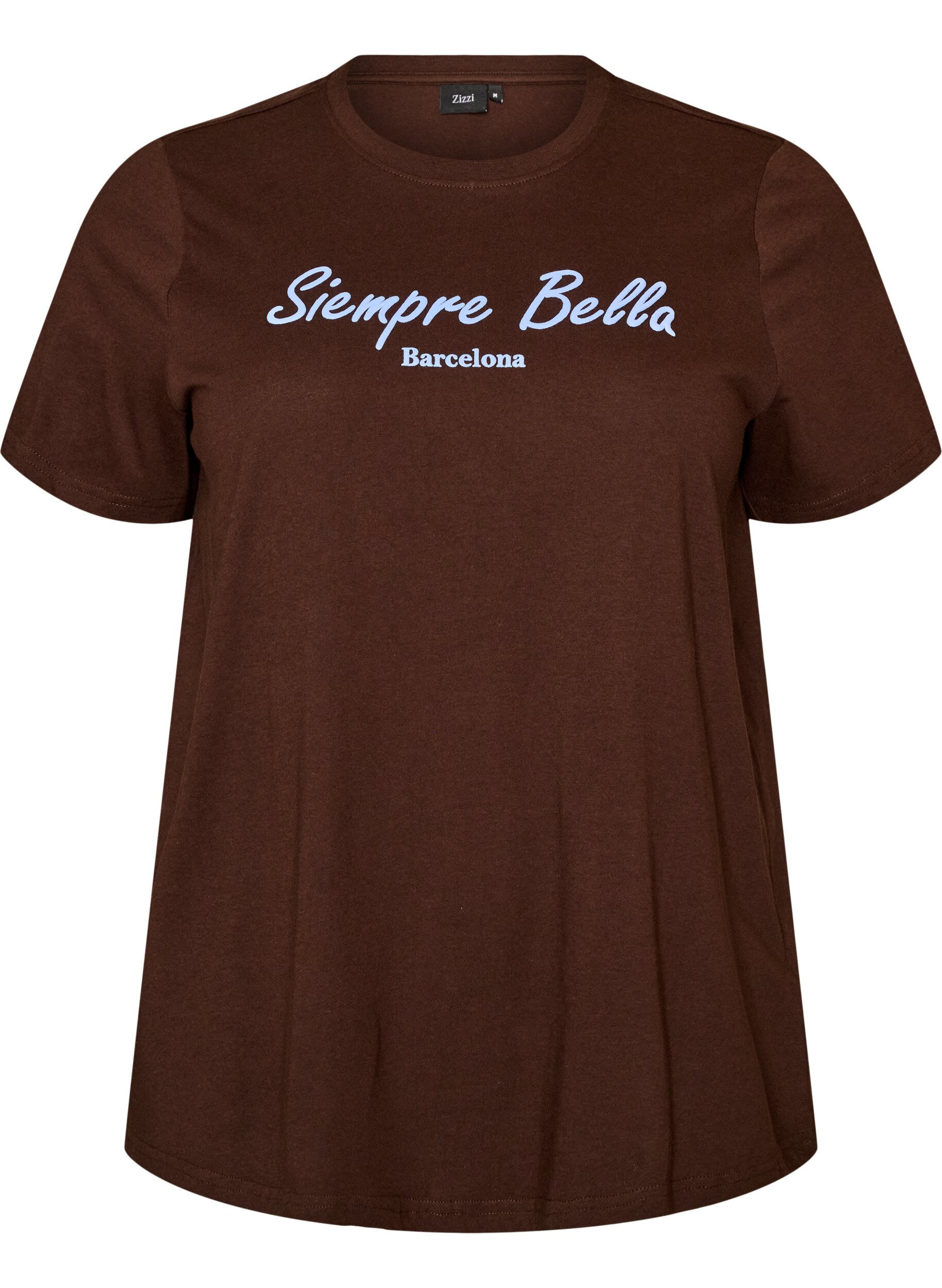 ZizzifashionT-shirt in organic cotton with print, Brown, Packshot image number 0
