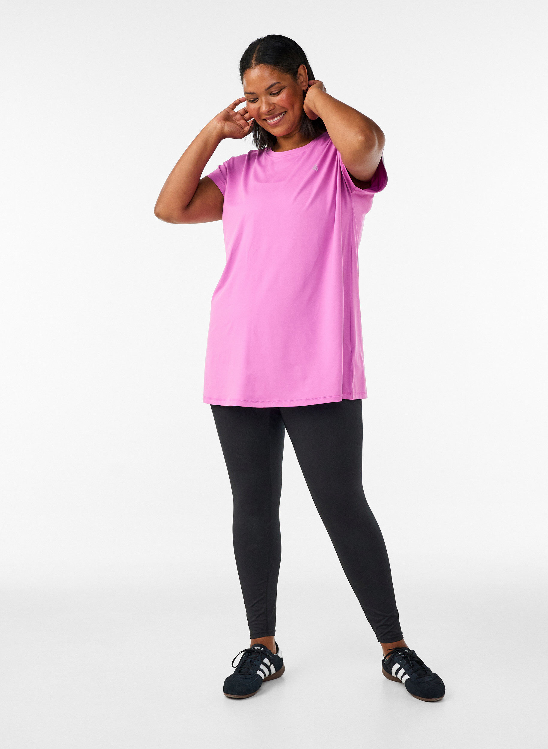 ZizzifashionLong workout T-shirt, Pink, Model image number 1