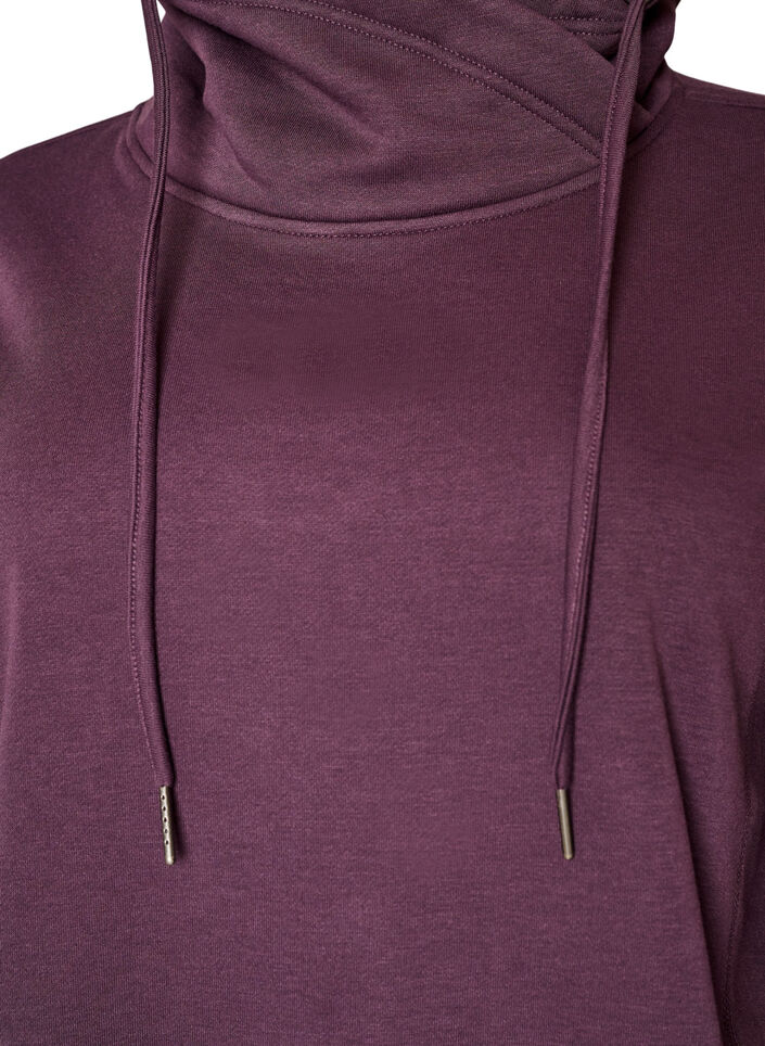 Sweatshirt with high collar and pockets, Purple, Packshot image number 2