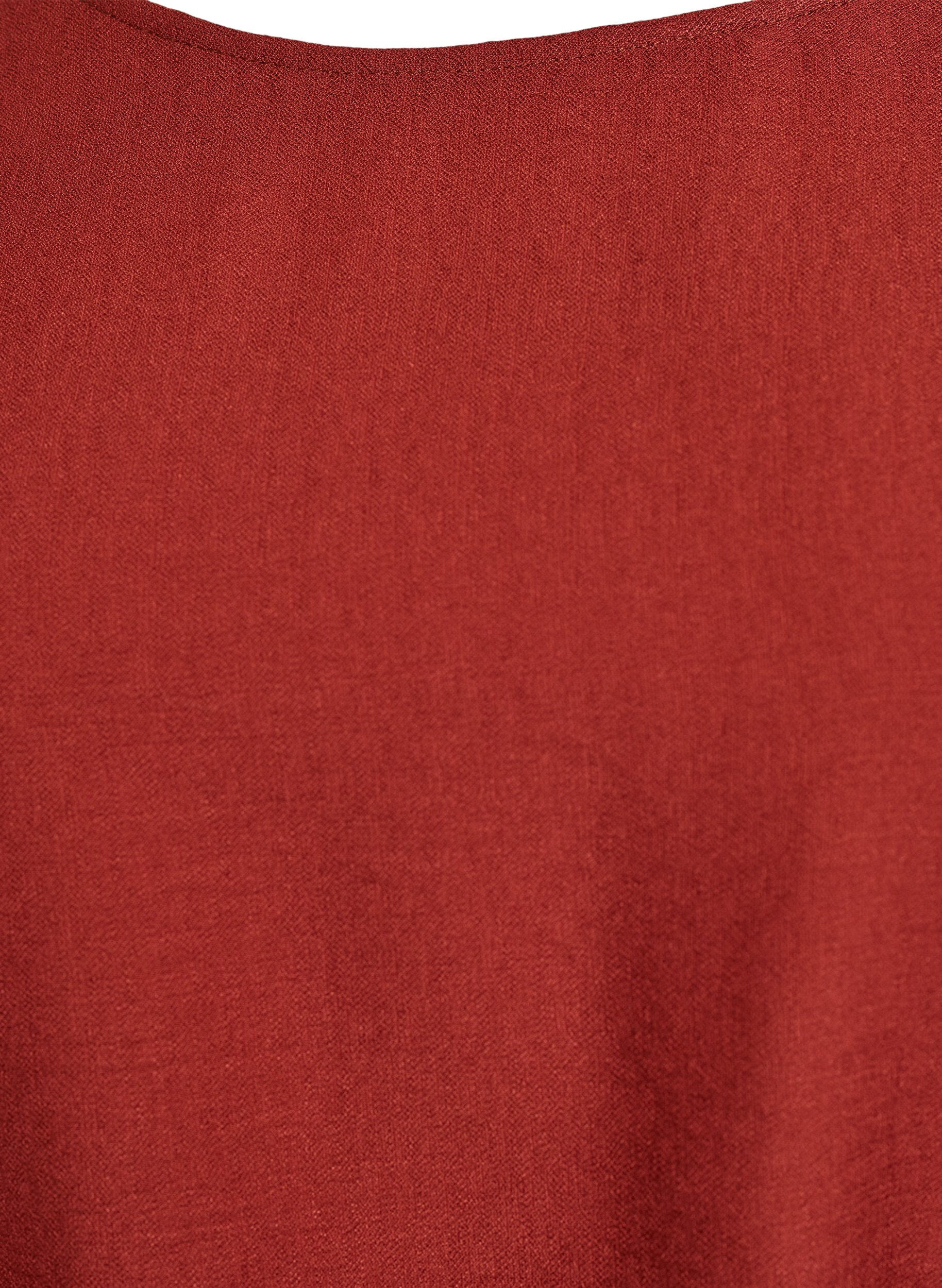 Zizzifashion Short dress with loose fit and tie belt, Red, Packshot image number 2