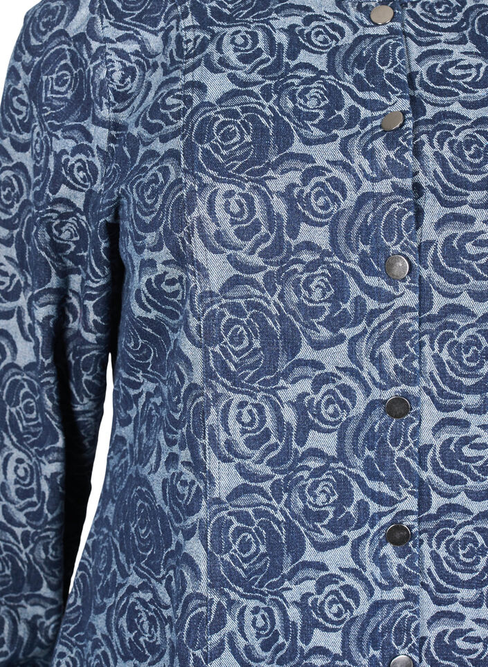 Denim shirt with rose pattern, Denim Rose AOP, Packshot image number 2
