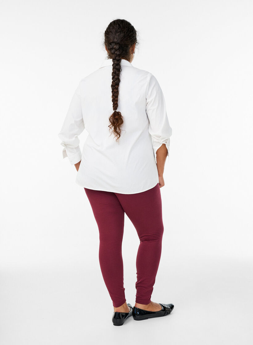 Cotton leggings with lining, Dark Bordeaux, Model image number 2