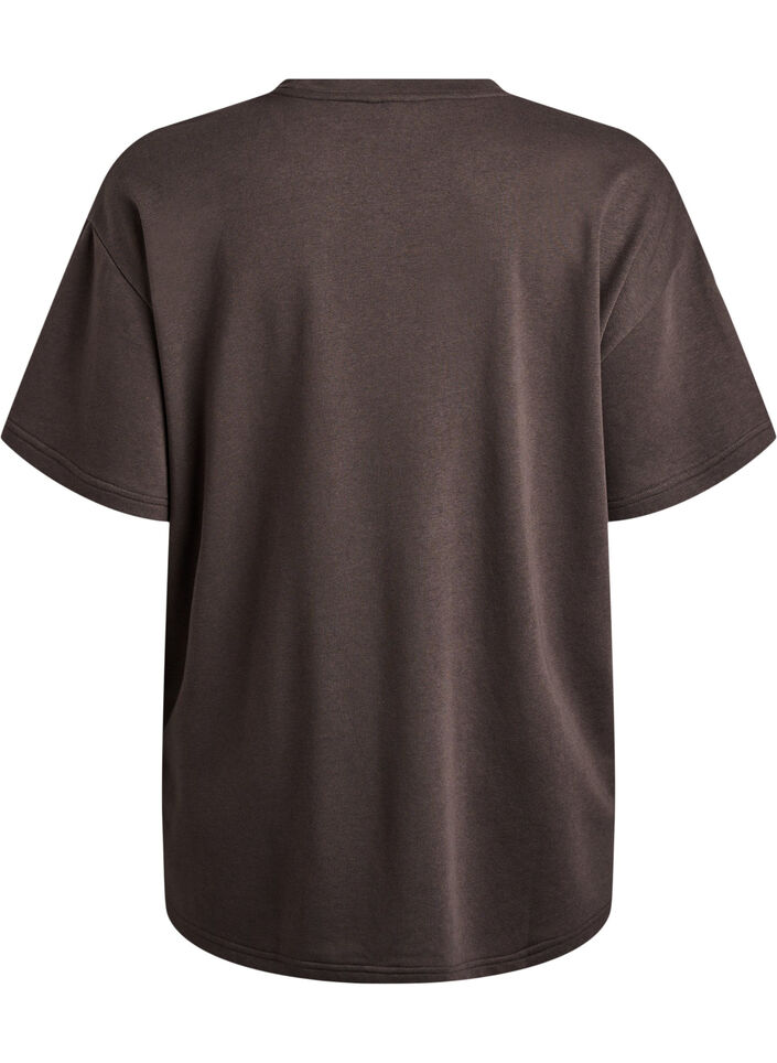 Oversized sweat T-shirt, Brown, Packshot image number 1