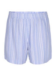 Striped shorts in a linen-viscose blend, Serenity Wh.Stripe, Packshot