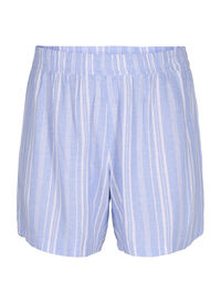 Striped shorts in a linen-viscose blend