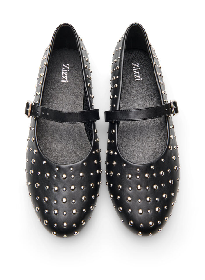 Ballerina with studs, Black, Packshot