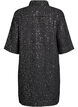 Denim dress with sequins and 3/4 sleeves, Black, Packshot image number 1