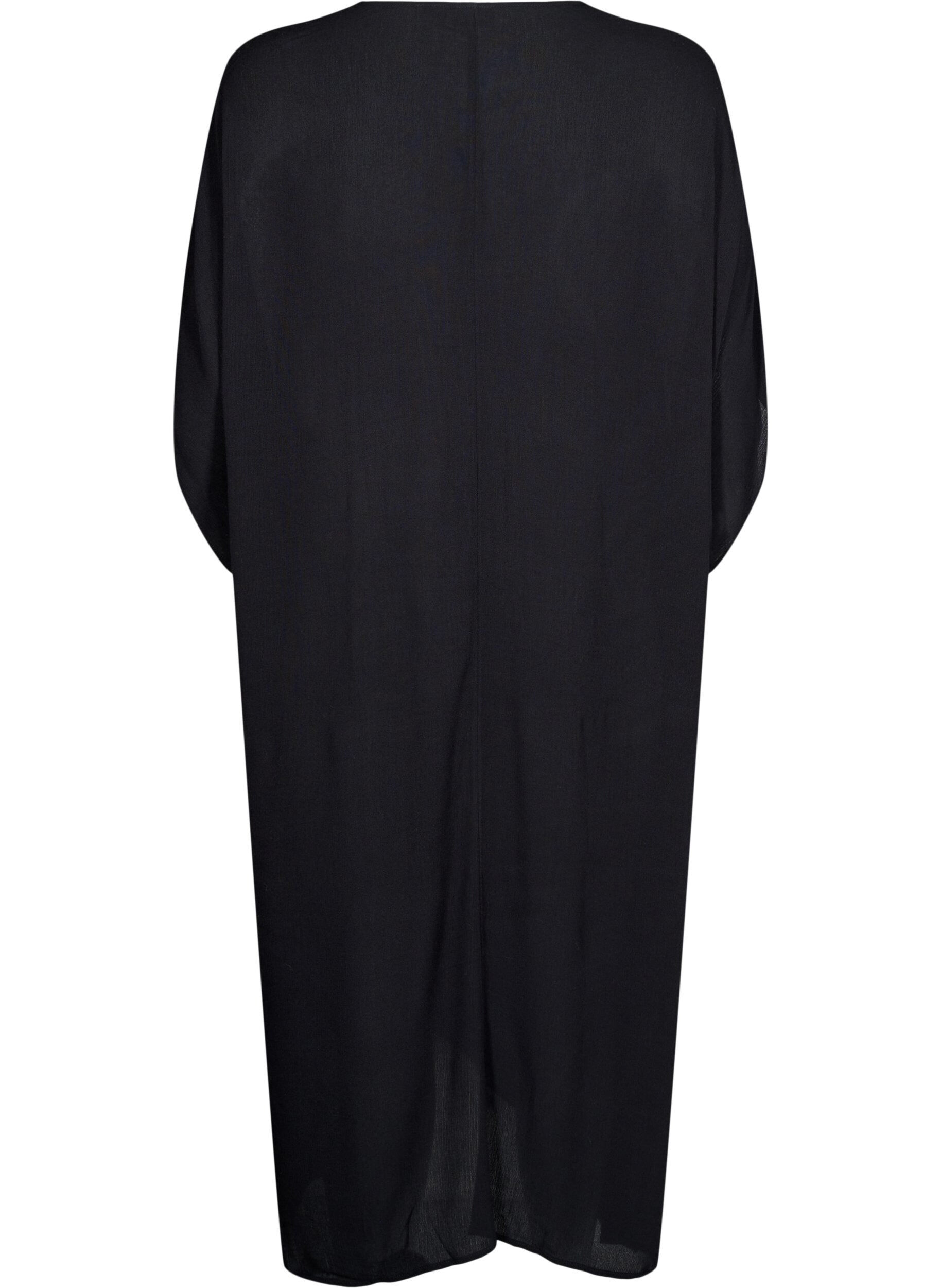 Zizzifashion Kaftan beach dress with buttons, Black, Packshot image number 1