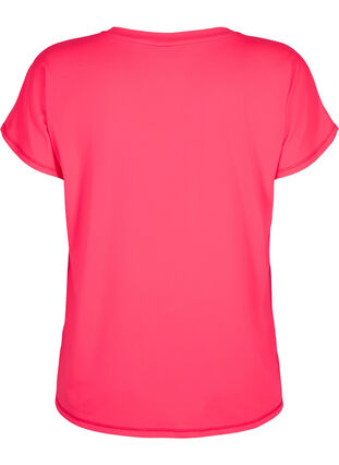 Loose training t-shirt with v-neck, Neon Diva Pink, Packshot image number 1
