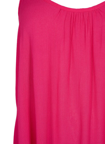 Solid colour strap dress in viscose, Bright Rose, Packshot image number 2