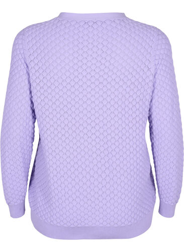 Patterned cotton cardigan, Lavender, Packshot image number 1